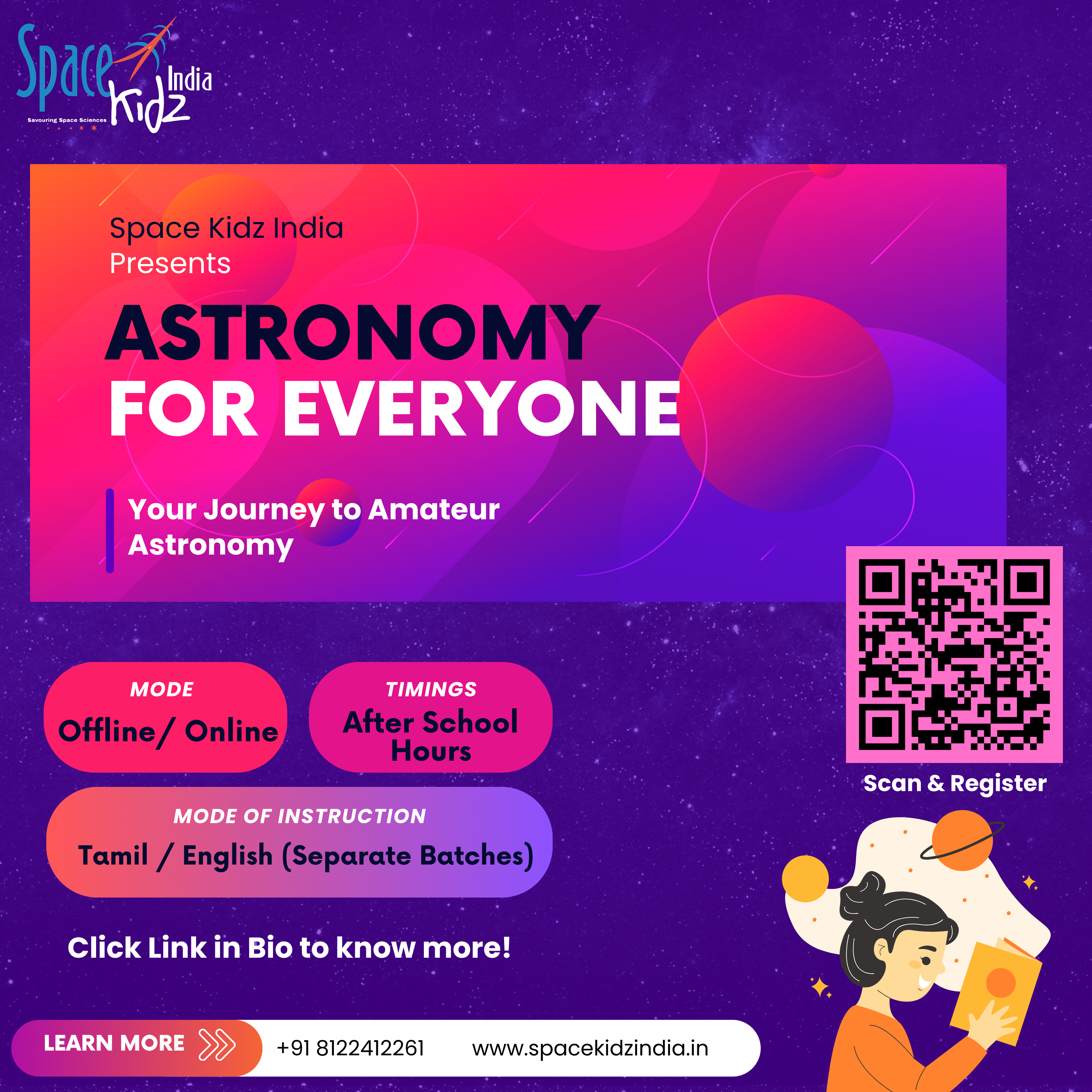 Astronomy for everyone course popup - Space kidz India