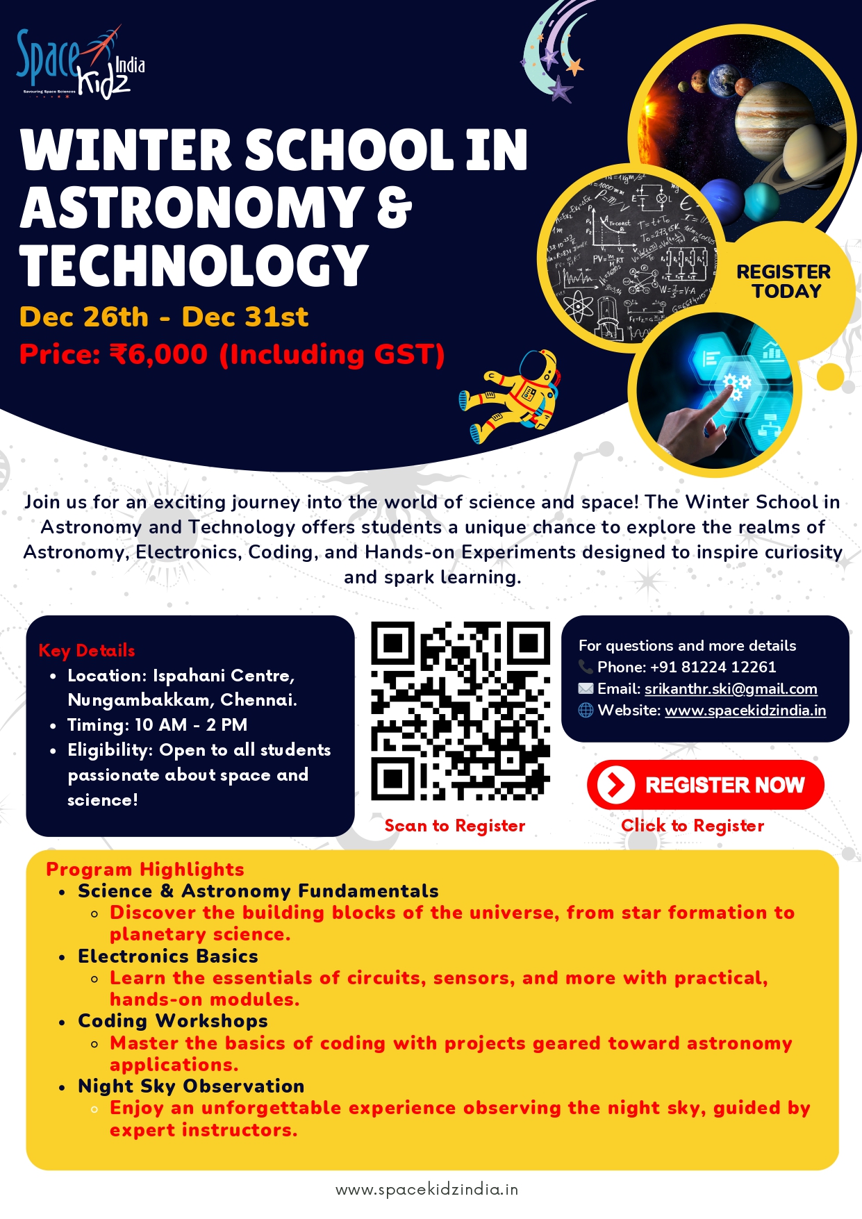 Winter School in Astronomy and Technology - Space Kidz India